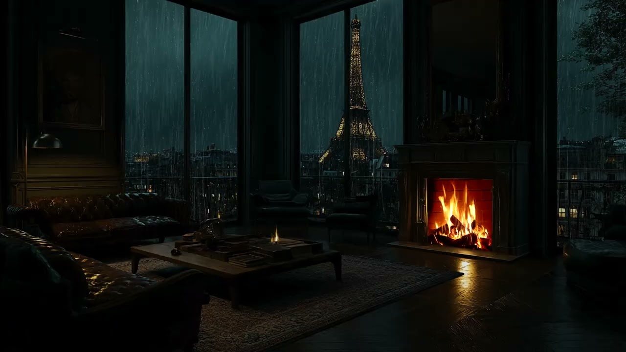 (No Ads)☔Luxury New York Apartment Rain Night with Soft City Lights for Calm Sleep