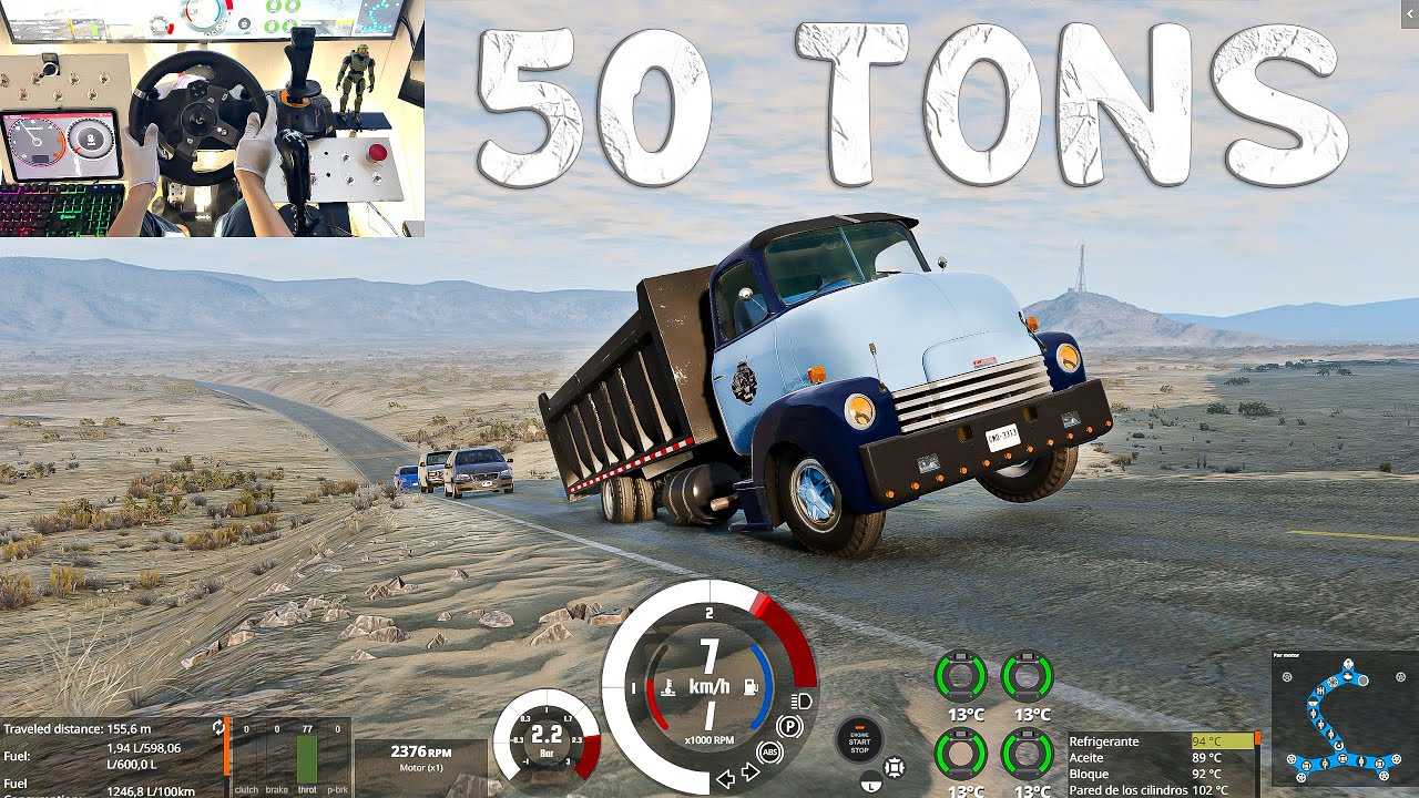 BeamNG.Drive | 550 hp truck transports 50 tons of steel coils | Logitech g920 relaxing drive