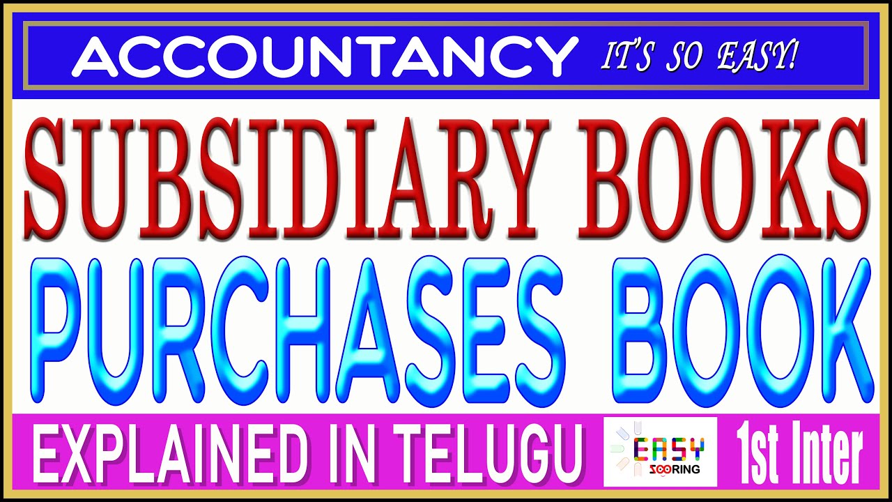 Subsidiary books - Purchases book