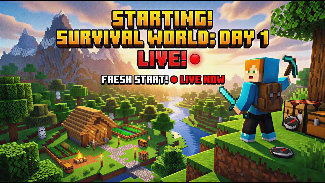 Minecraft Survival Day 1 LIVE – New World Begins!