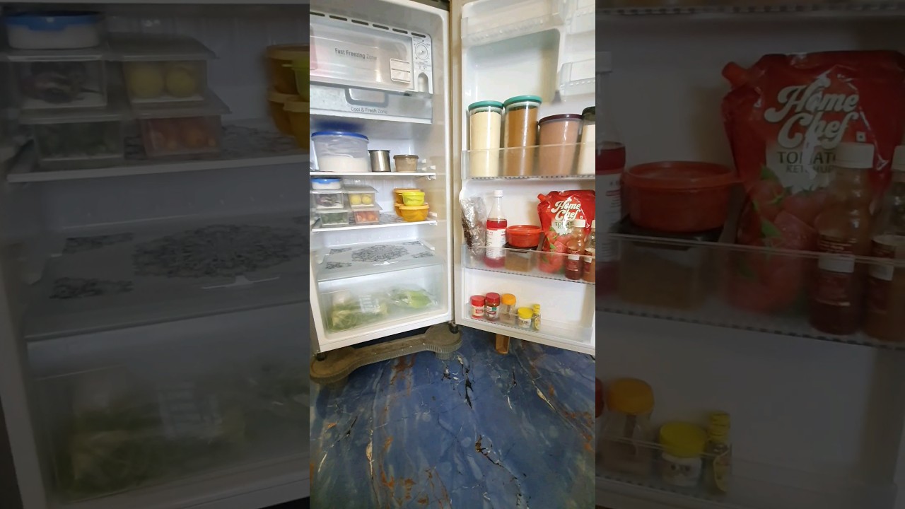 Single door fridge organization || Cleaning of fridge #organization #fridge #cleaning #viral #shorts