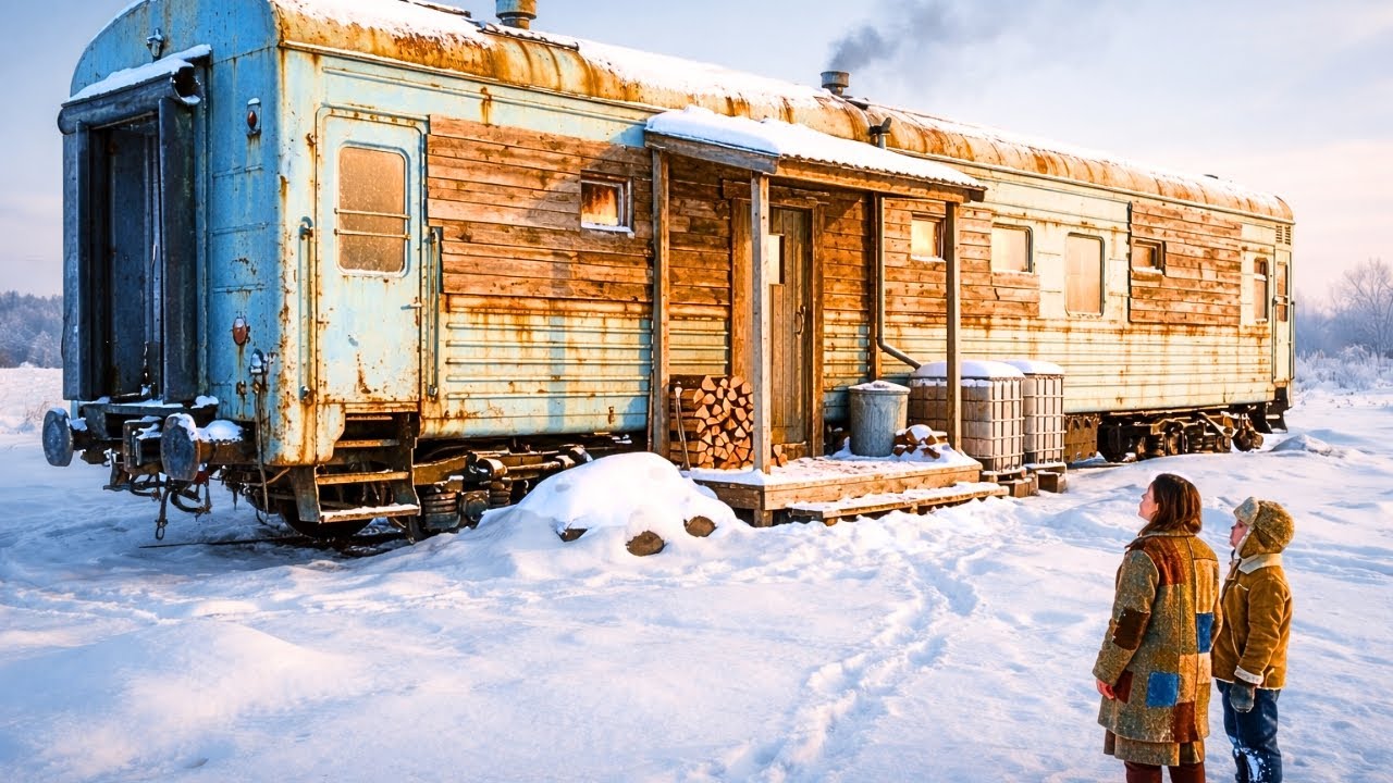Expulsados a −20 °C  Una madre y su hijo construyeron un refugio dentro de un vagón de tren olvidado