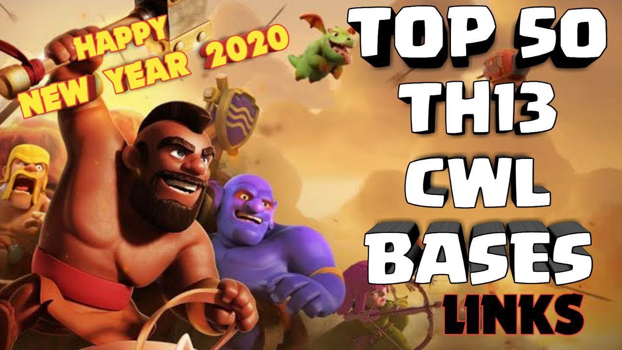 MOST WANTED TOP 50  TH13 WAR BASES FOR CWL WITH LINKS | LINKS IN DESCRIPTION | CLASH WITH ALI