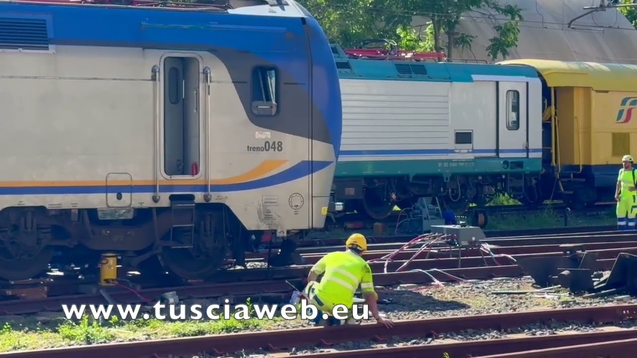 Viterbo - Treno deraglia alla stazione di Porta Fiorentina