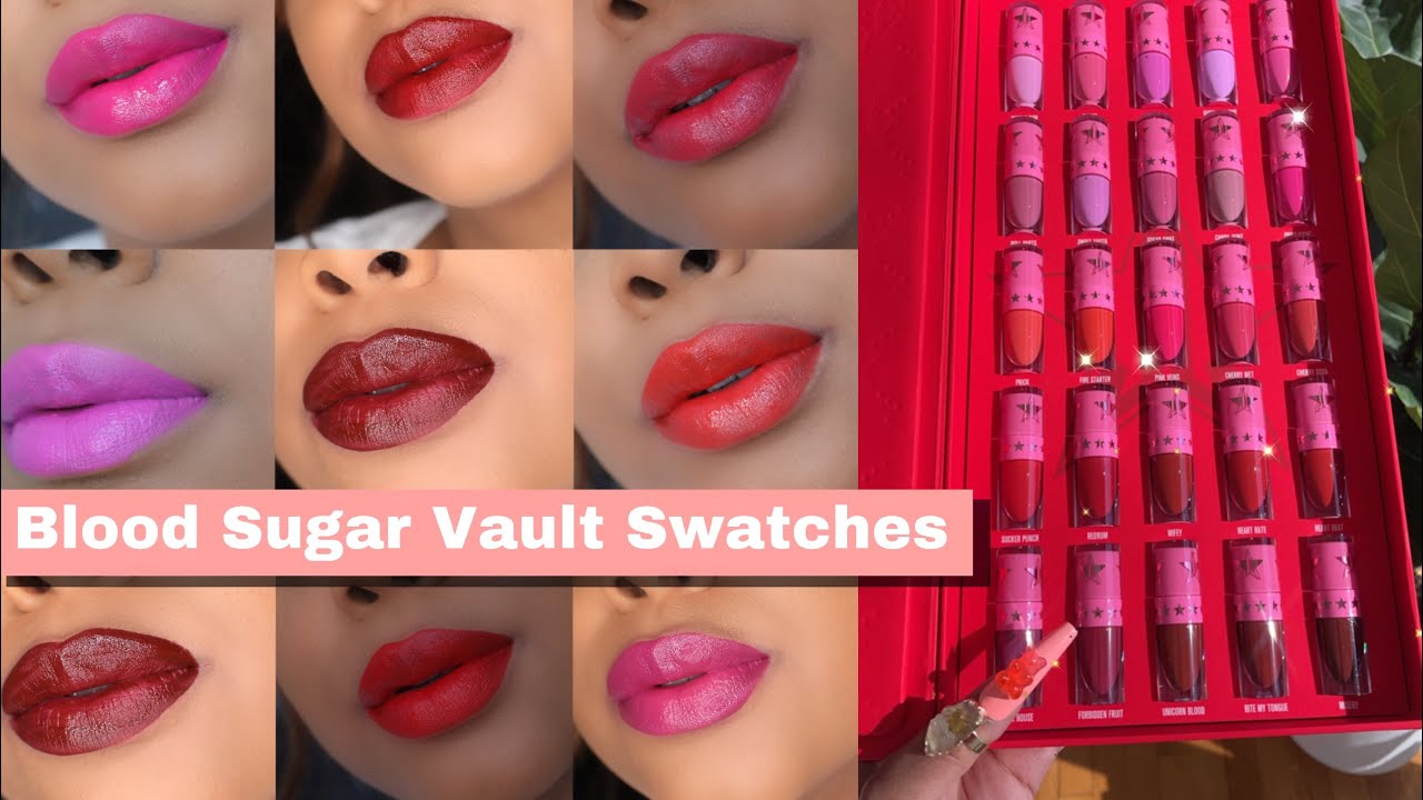 BLOOD SUGAR LIQUID LIPSTICK VAULT LIP SWATCHES