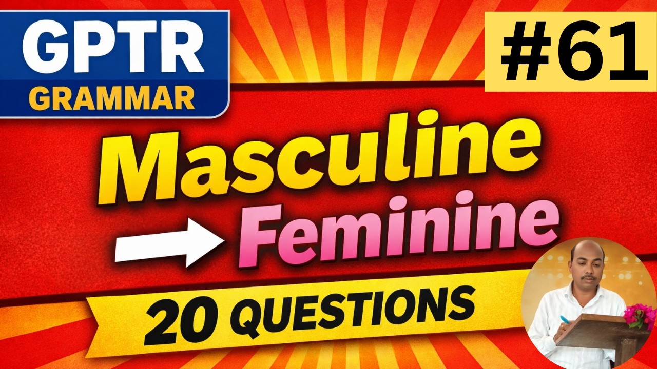 #61 Teacher Recruitment GPTR English | Change Masculine into Feminine | Easy Method