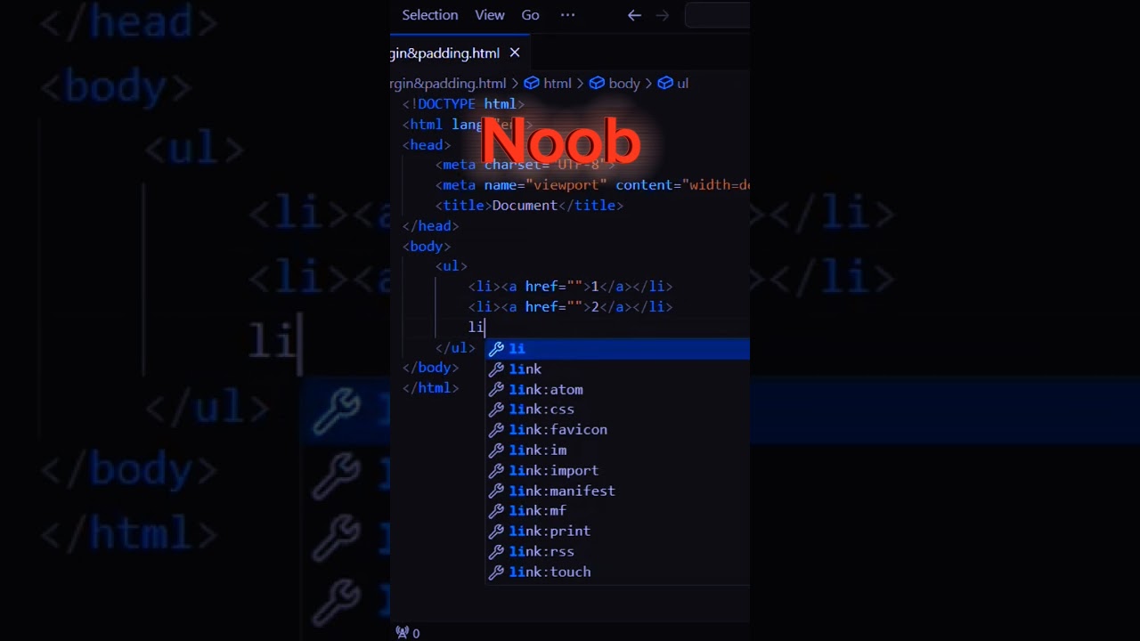 Boost Your Coding Productivity with Emmet in VS Code ⚡️ Noob to Pro in 20 Secs