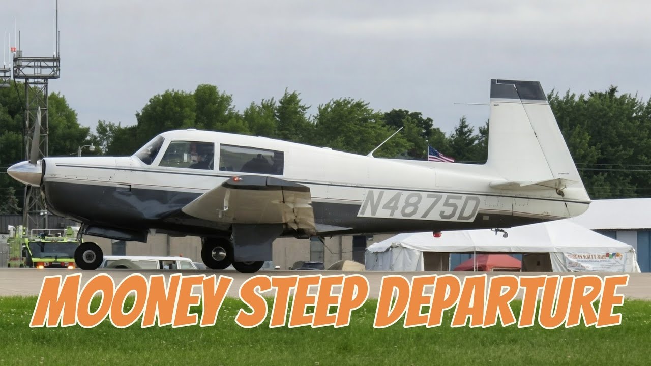 Mooney M20F Takeoff — Fast, Tight & Intense Runway Launch