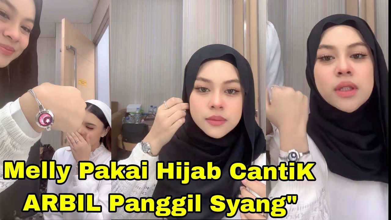 MELLY PAKAI HIJAB CANTIK PENCET JAM DI BALAS ARBIL APA SYANG