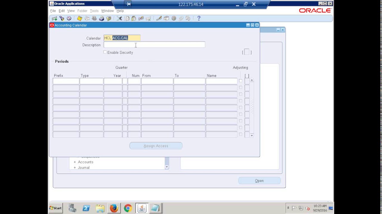 Oracle R12 Financials Online Training | Calendar & Chart of Accounts