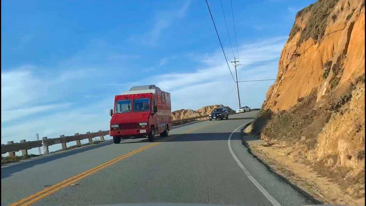 Drive along Half Moon Bay Coast Towards Daly City, CA