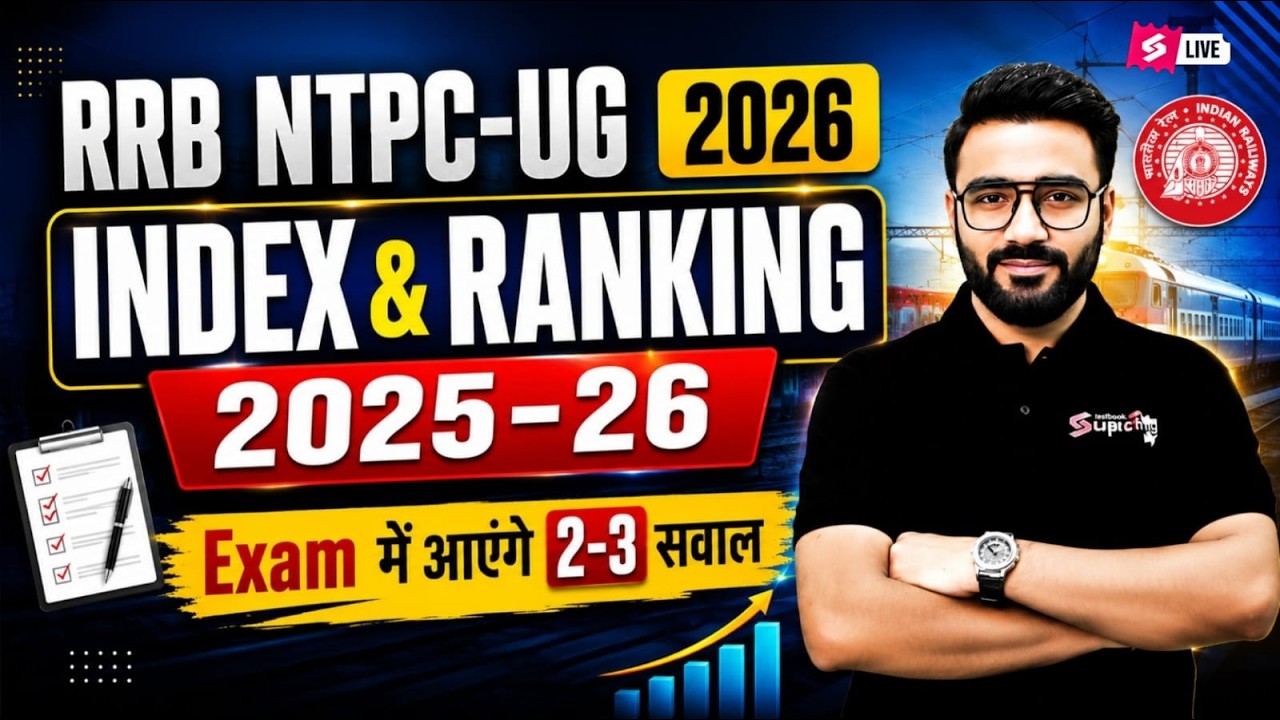 RRB NTPC UG 2026 | Rank & Index Current Affairs 2026 | Ranks and Indices 2025-26 | Sahil Madaan