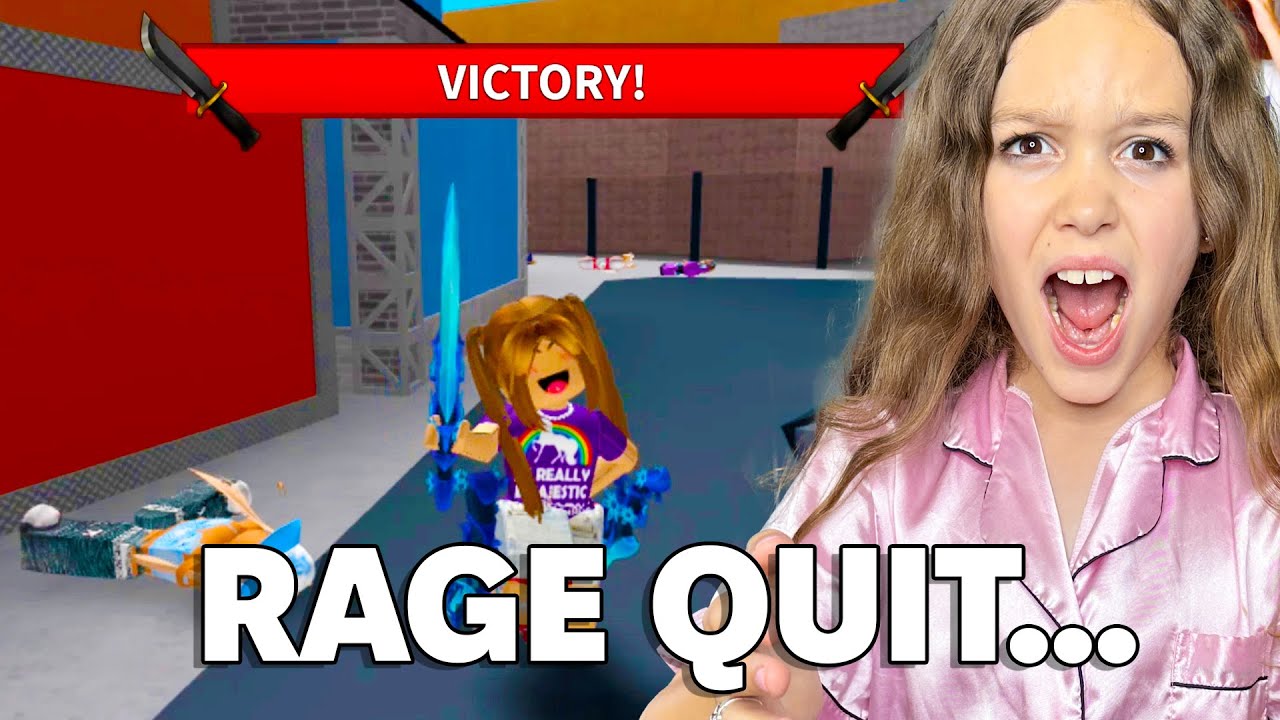 Rage QUITING Roblox MM2 | Our first gaming video w/ Edie