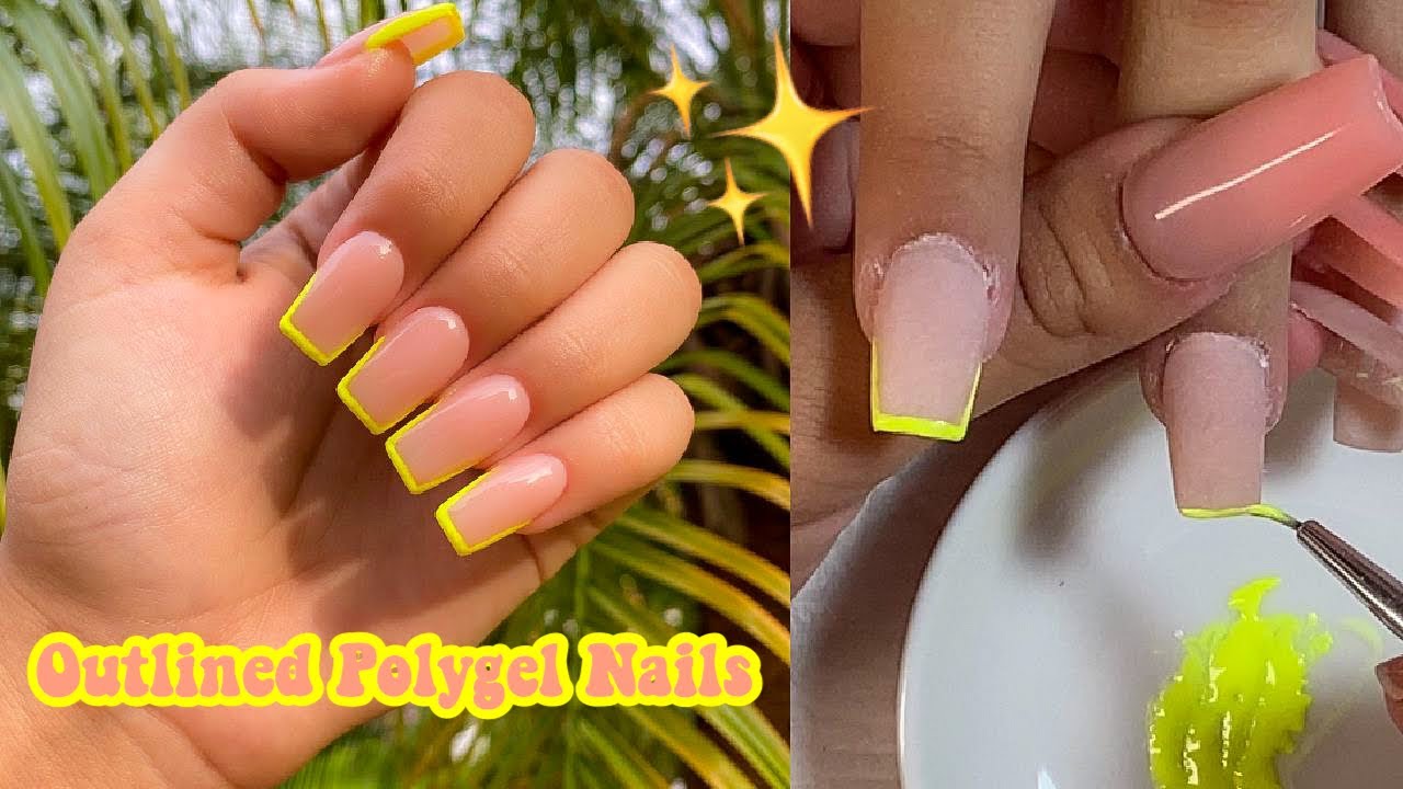 COLORFUL OUTLINE POLYGEL NAILS | Nail Tutorial For Beginners