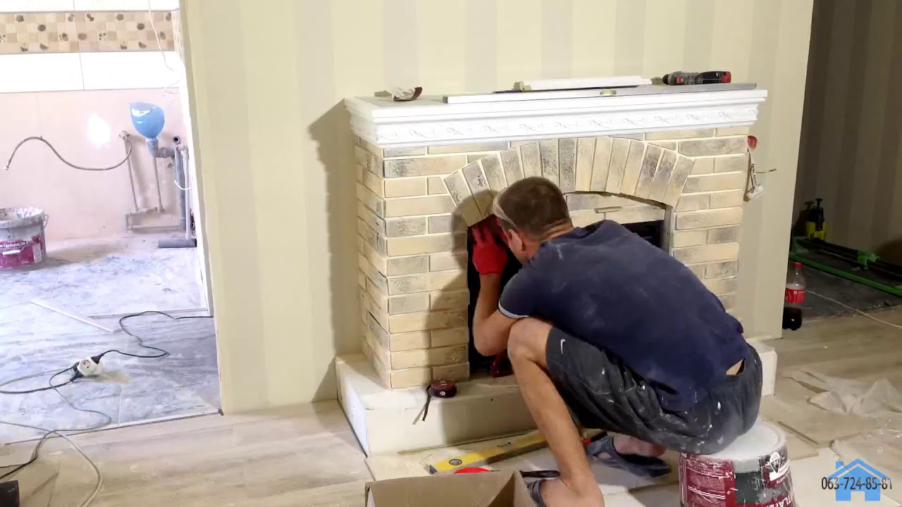 Монтаж декоративного камина. Installation of a decorative fireplace