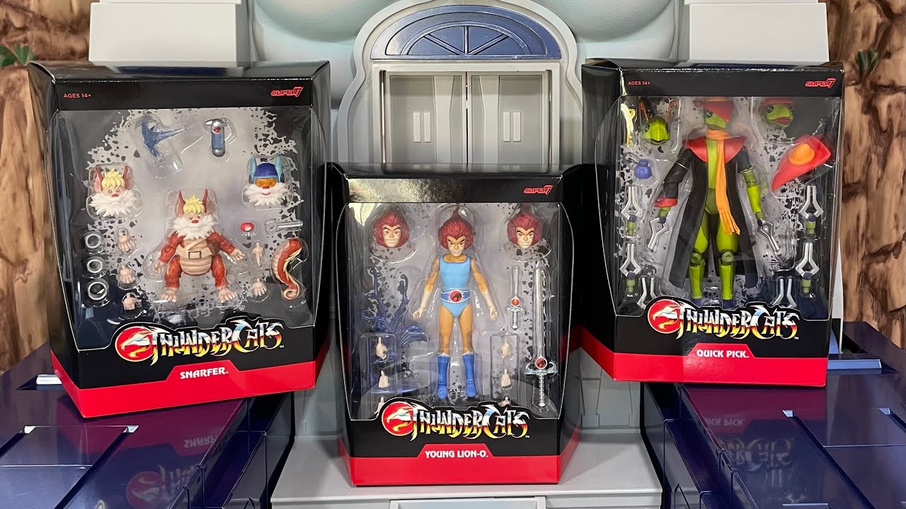NEW THUNDERCATS ULTIMATES SUPER 7 QUICK PICK SNARFER AND YOUNG LION-O ACTION FIGURES REVIEW WAVE 10!