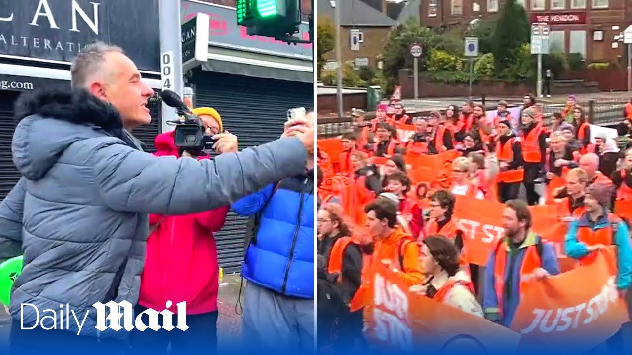 'Your clothes are made from oil!' Furious Londoner confronts Just Stop Oil eco-mob