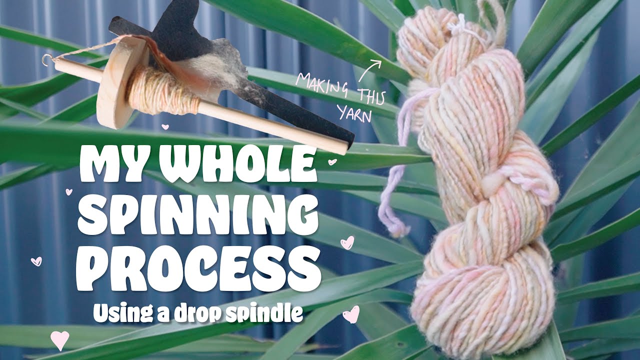 How I spin my own yarn on my drop spindle! | My entire spinning to knitting process!
