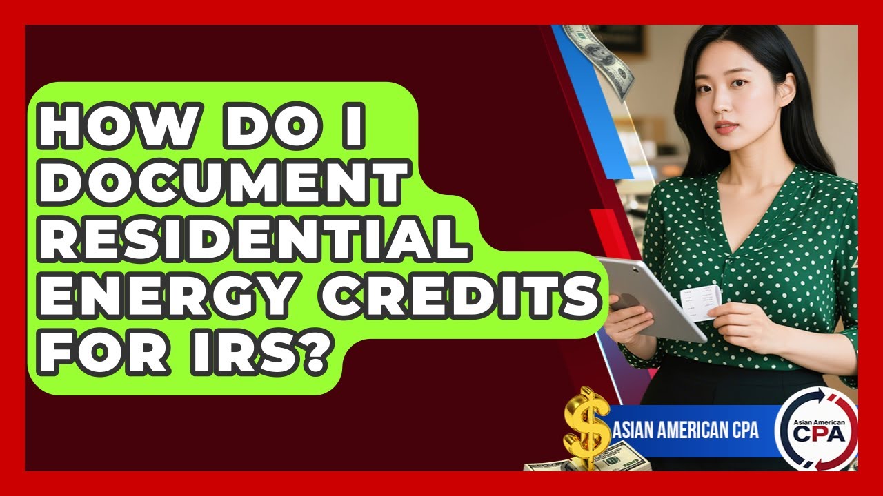 How Do I Document Residential Energy Credits For IRS? - Asian American CPA