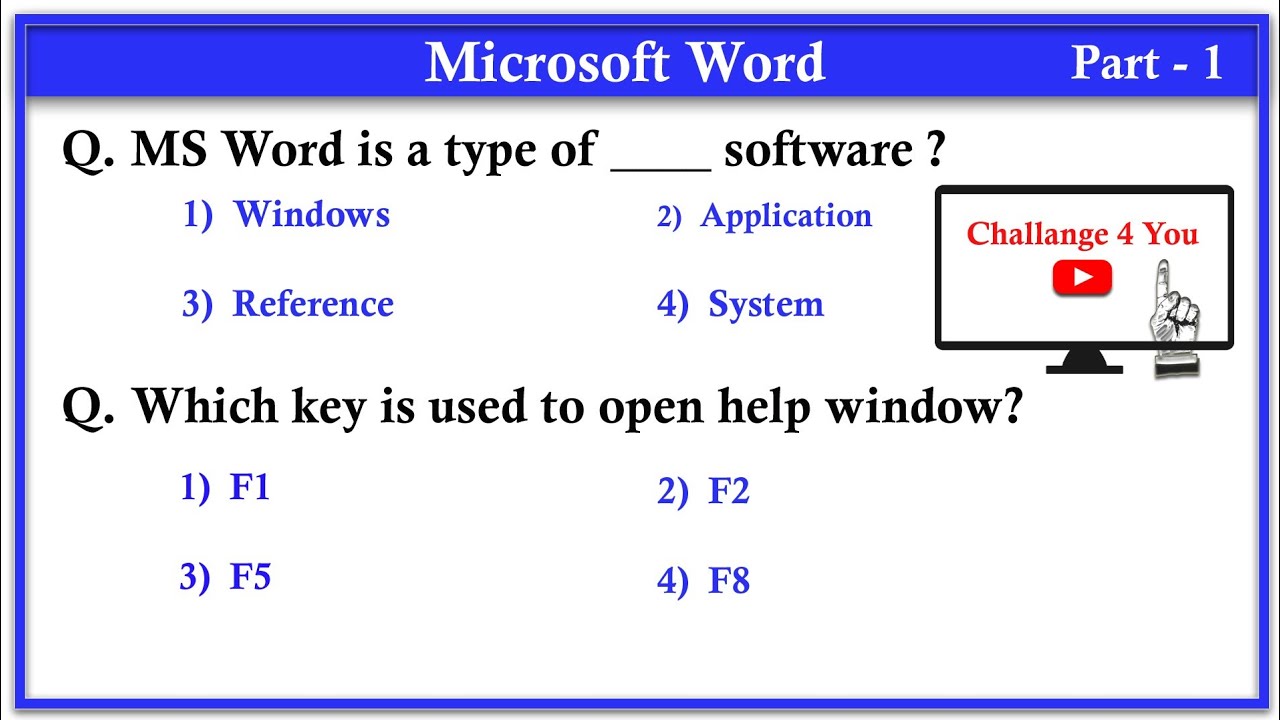 Top 100 MS Word mcq questions and answer | Microsoft Office Mcq #msoffice