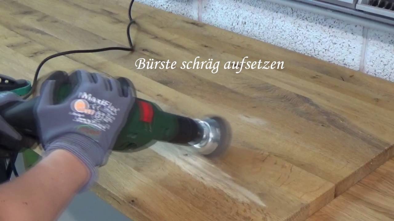 Holz k&uuml;nstlich altern lassen ★ Teil 1 B&uuml;rsten
