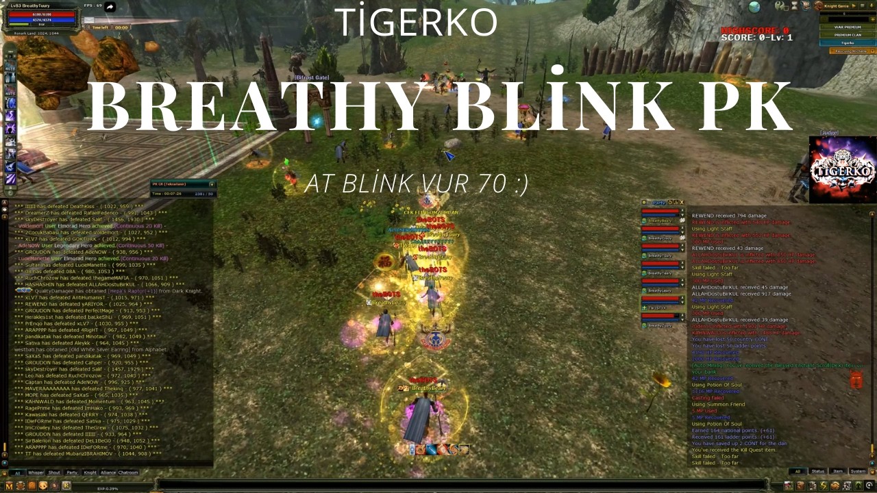 lBreathy| MAGE PK TİGERKO [AT BLİNK VUR 70 ] #gmrgame #knightonline #homekoworld #ko4fun #live #mage