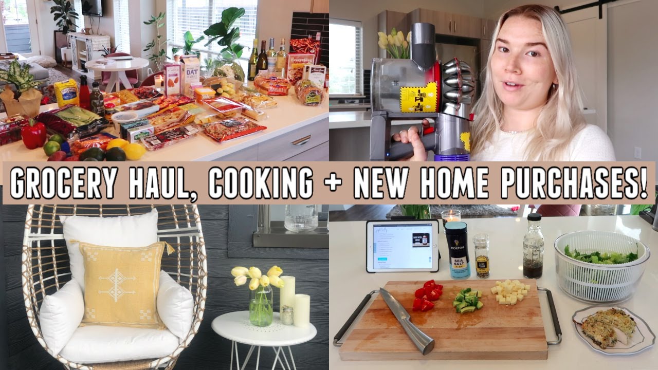 VLOG | Trader Joe's Grocery Haul, What I'm Eating + Cooking, New Furniture!
