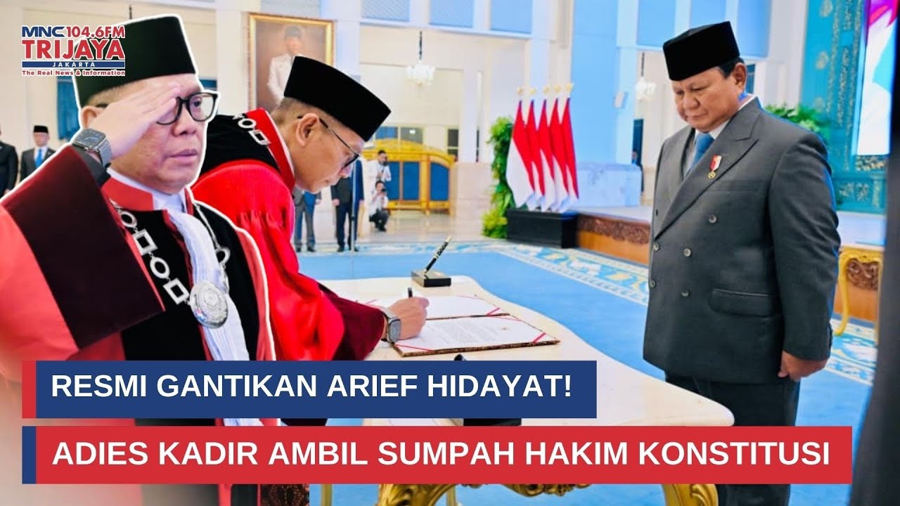 Disaksikan Langsung Prabowo! Adies Kadir Resmi Jadi Hakim Konstitusi I Trijaya Update