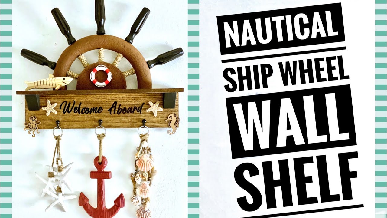 Nautical 🚢 Ship Wheel Wall Shelf