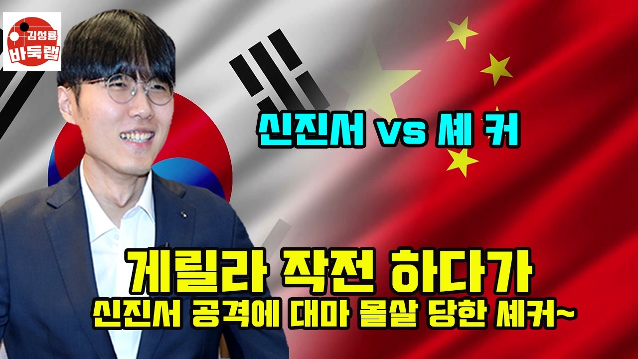 [게릴라 작전 하다가 신진서 공격에 대마 몰살 당한 셰커] 한중슈퍼매치 신진서 vs 셰커 #김성룡바둑랩 #바둑