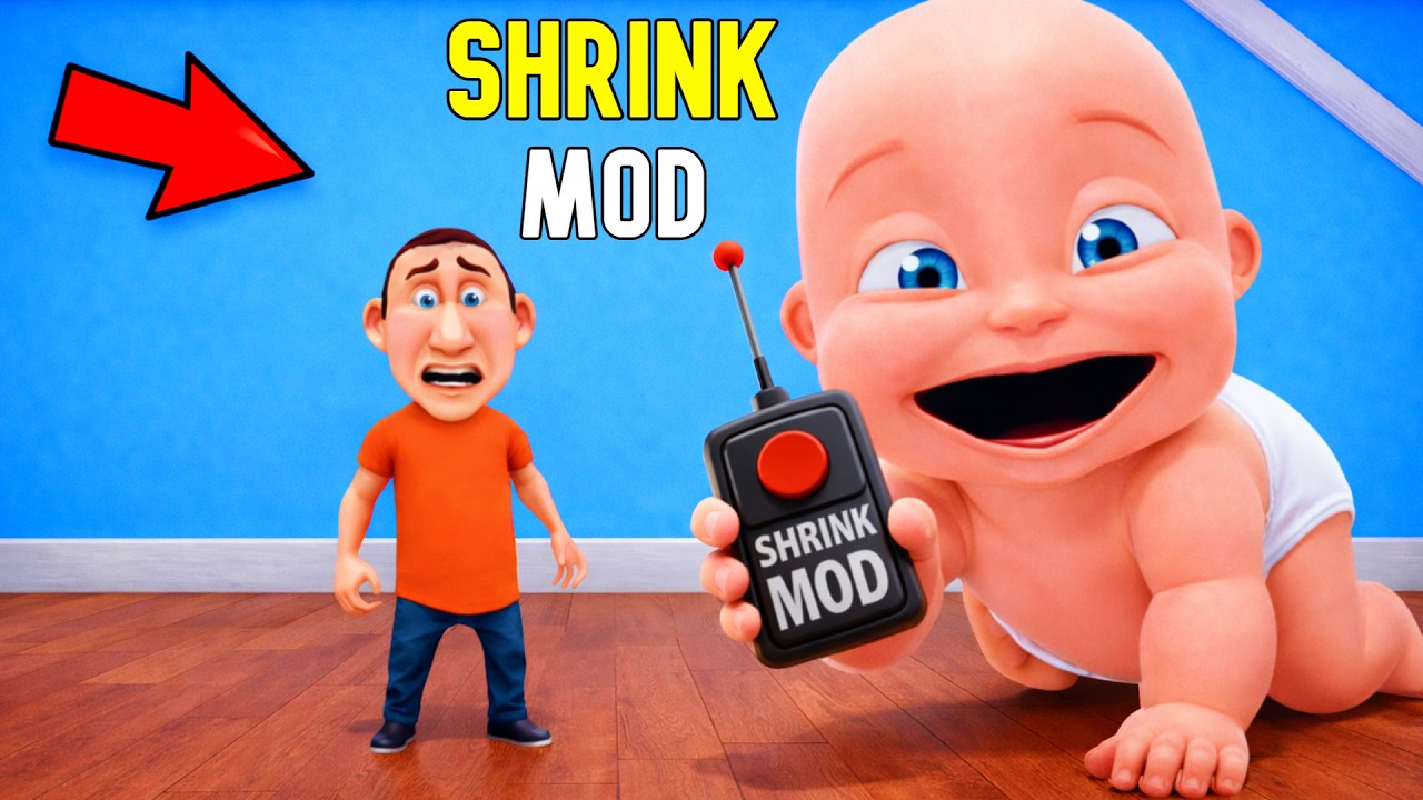 Baby Uses MODS To SHRINK DADDY!