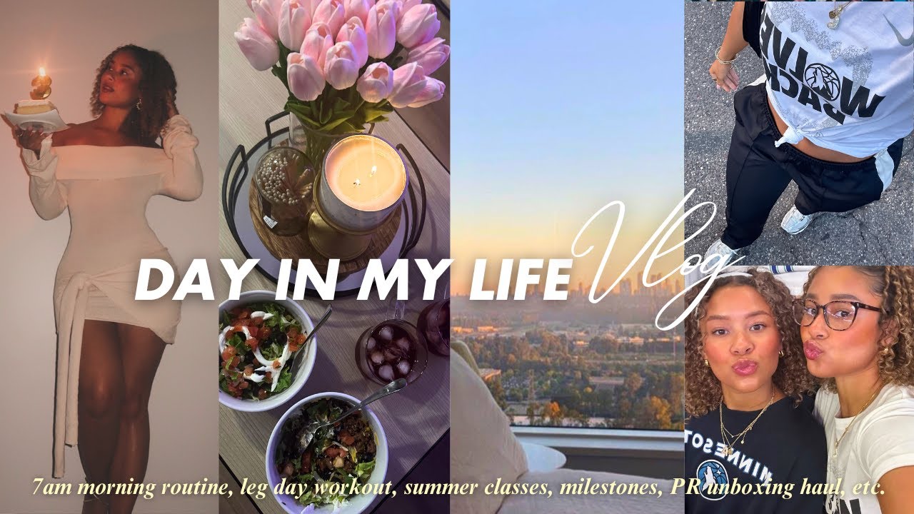 DAY IN MY LIFE | leg day workout, NBA game, summer classes, hitting milestones, PR unboxing, etc.