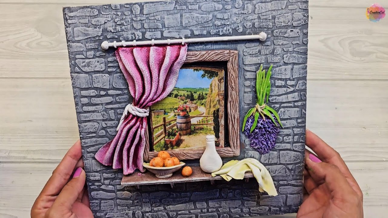 Pintrest inspired art, miniature art, CreativeCat, art and craft, airdry clay craft