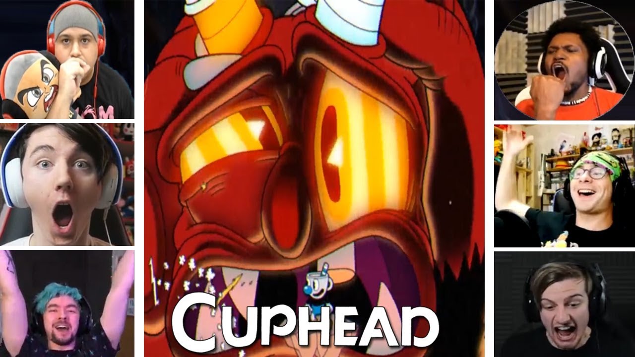 Let's Players Reactions to The Devil (Boss) Final Phase & Beating Him | Cuphead