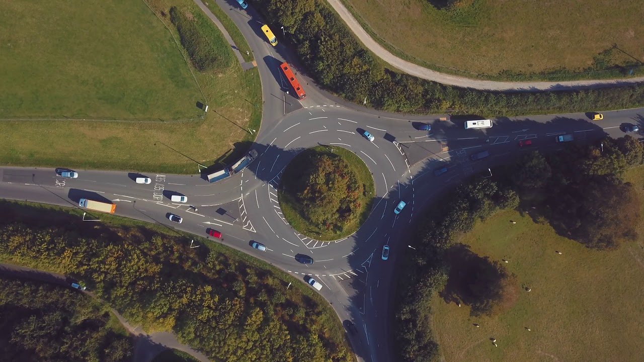 Stinsford Spiral Roundabout aerial view