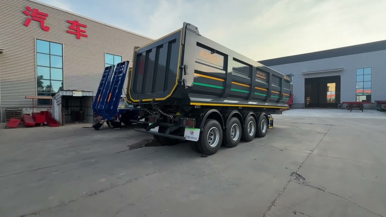 Heavy Duty 4 Axle Rear Dump Semi Trailer