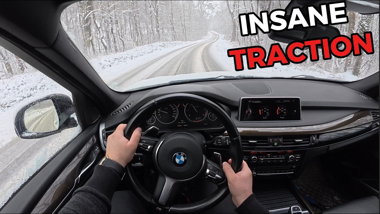 BMW X5 40d Winter POV Drive | Snow Acceleration & Raw Sound