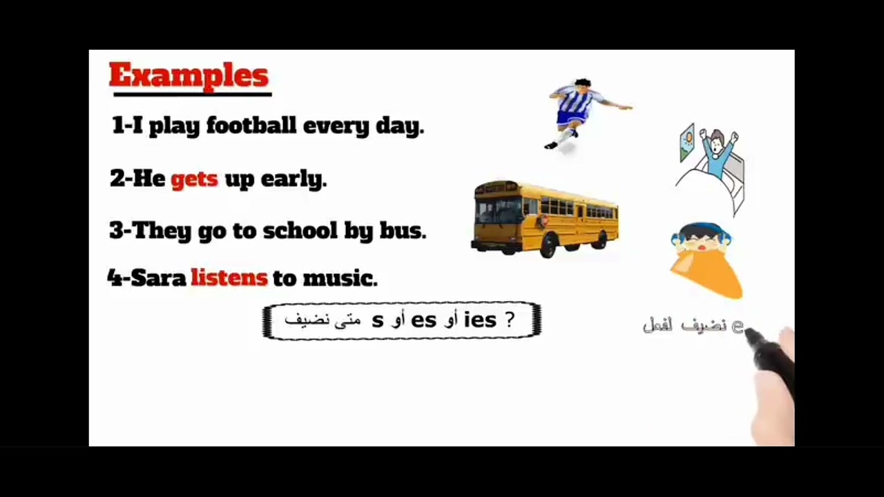 شرح المضارع البسيط بطريقة سهلة