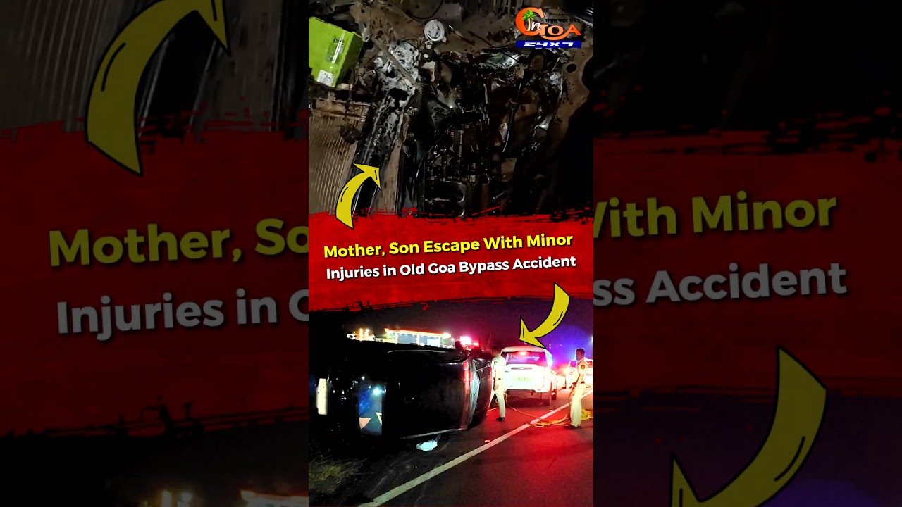 Mother, Son Escape With Minor Injuries in Old Goa Bypass Accident