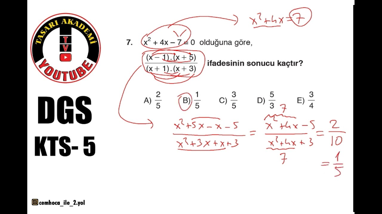 DGS KONU TARAMA SINAVI 5 (MATEMATİK)