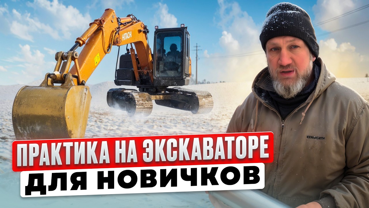 Как запустить экскаватор зимой? Стажировка для новичков #экскаватор #практика