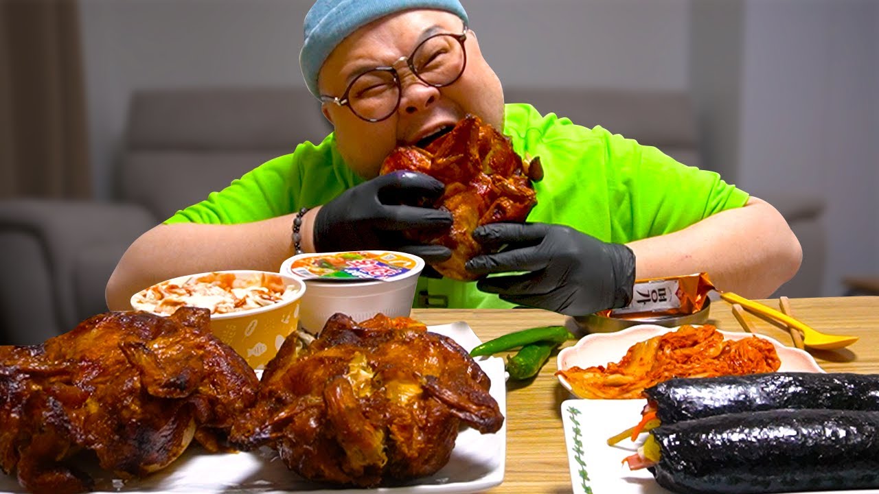 통닭 통김밥 통김치 뭐든지 통으로 먹는 통아저씨│Chicken, Kimbap, and Ramen Mukbang Eatingshow