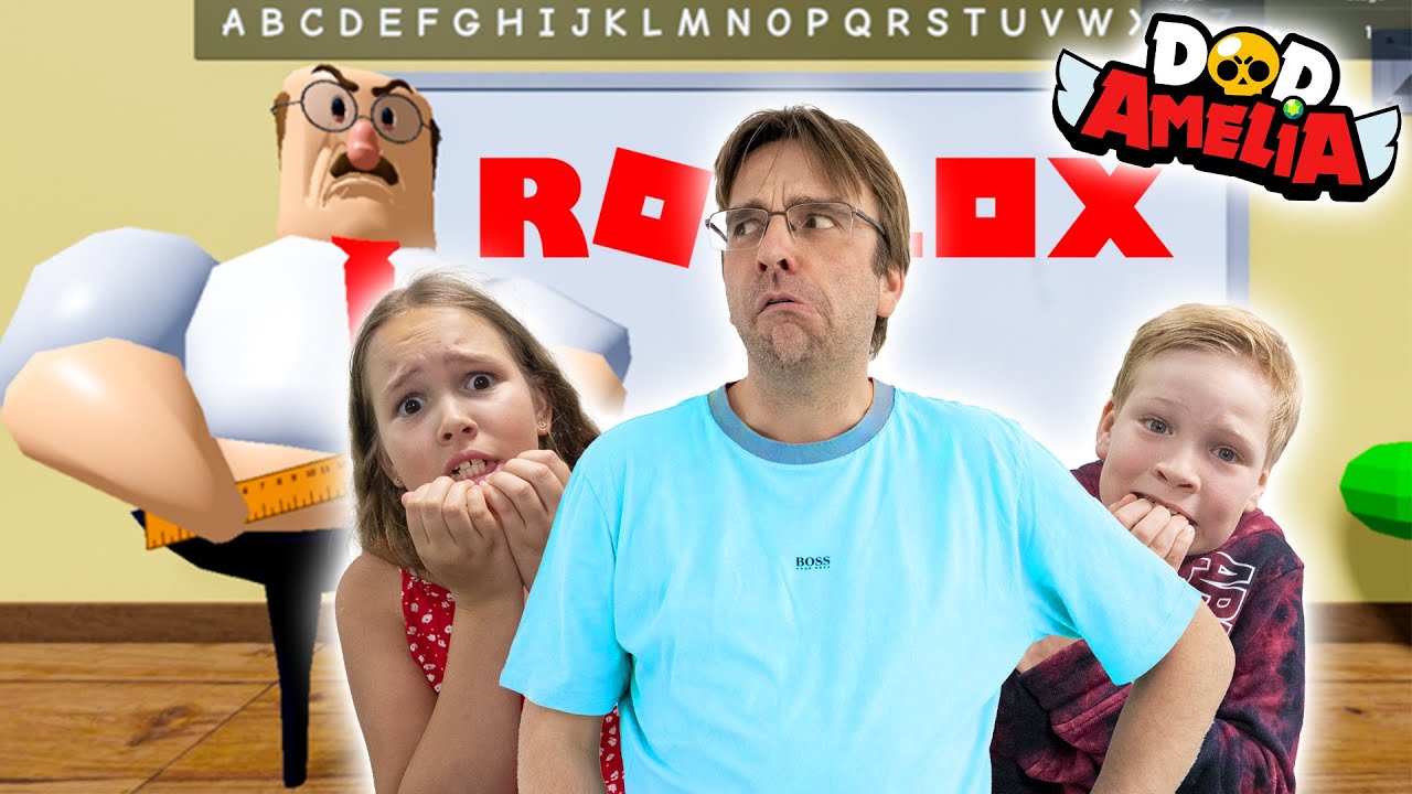 Dad, Avelina and Akim play Roblox Great school breakout