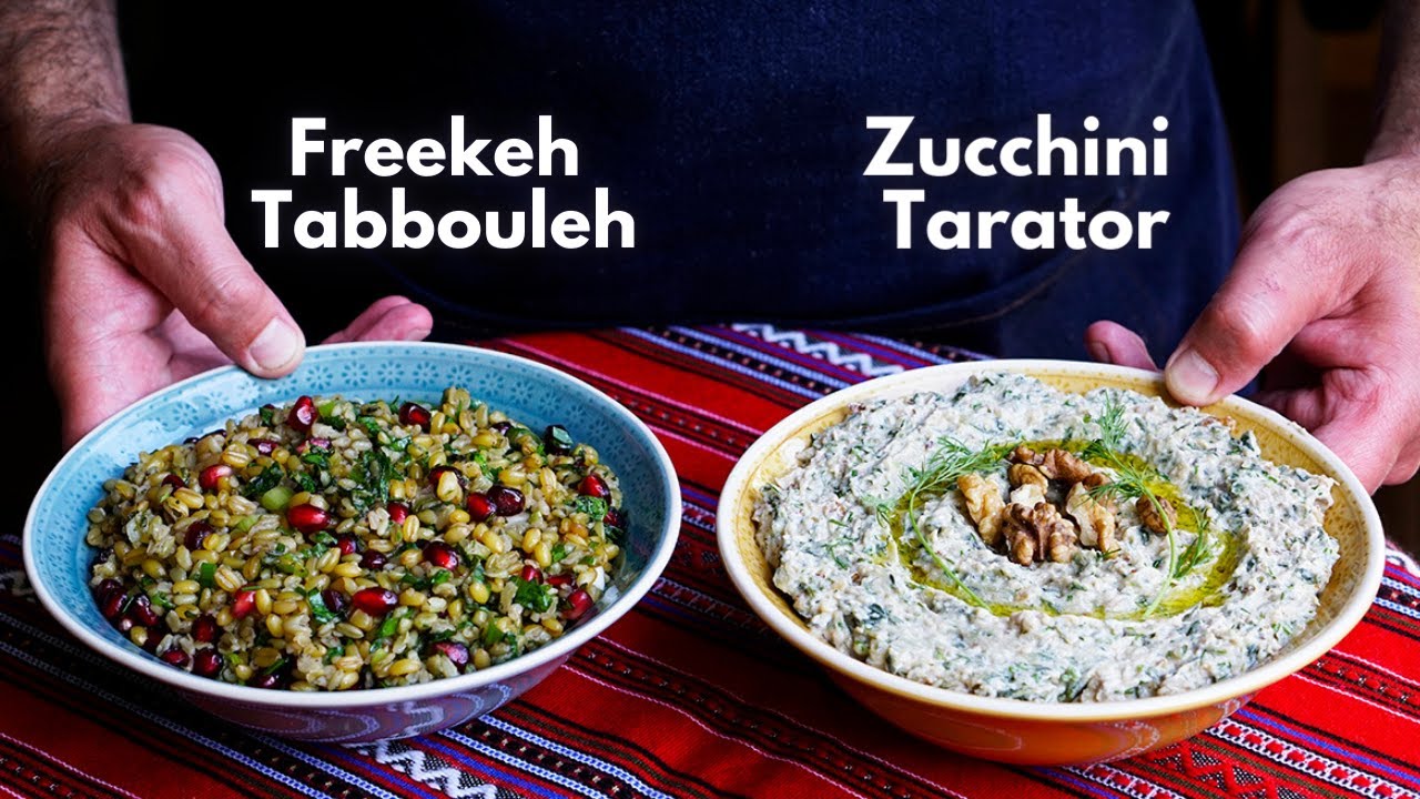 My Favorite Summer Mezzes, Freekeh Tabbouleh and Zucchini Tarator