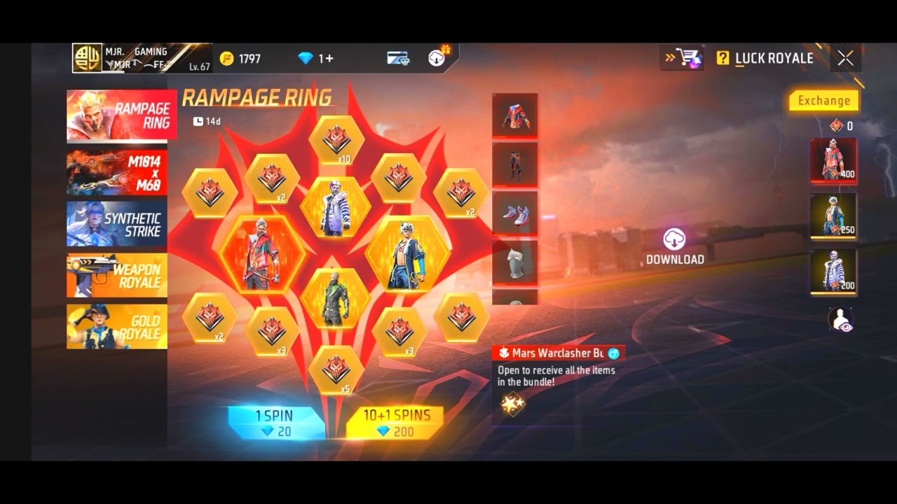 RAMPAGE RING EVENT #FREE FIRE #RAMPAGE EVO BUNDLE #