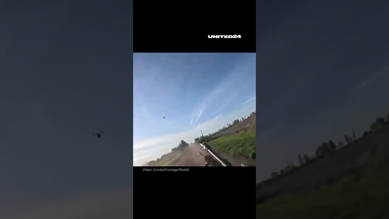 Ukrainian Soldiers Shot Down Russian FPV Fiber Optic Drone That Was Aiming At Them #warinukraine
