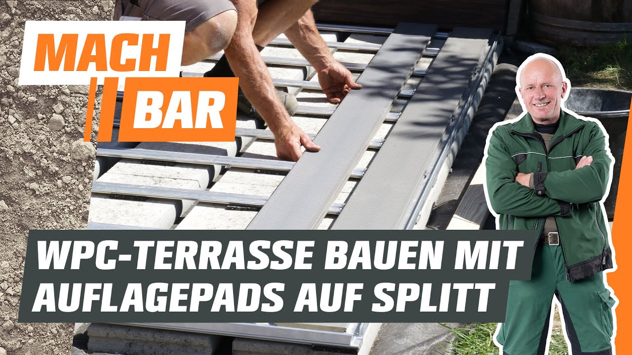 WPC-Terrasse bauen im Splittbett auf Auflagepads | OBI