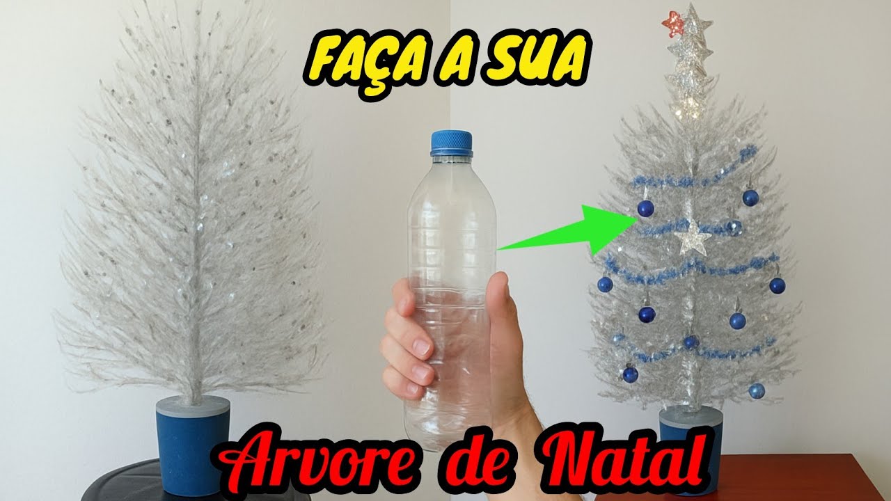Árvore de Natal Feita com 12 Garrafas PET — Linda, Barata e Sustentável!