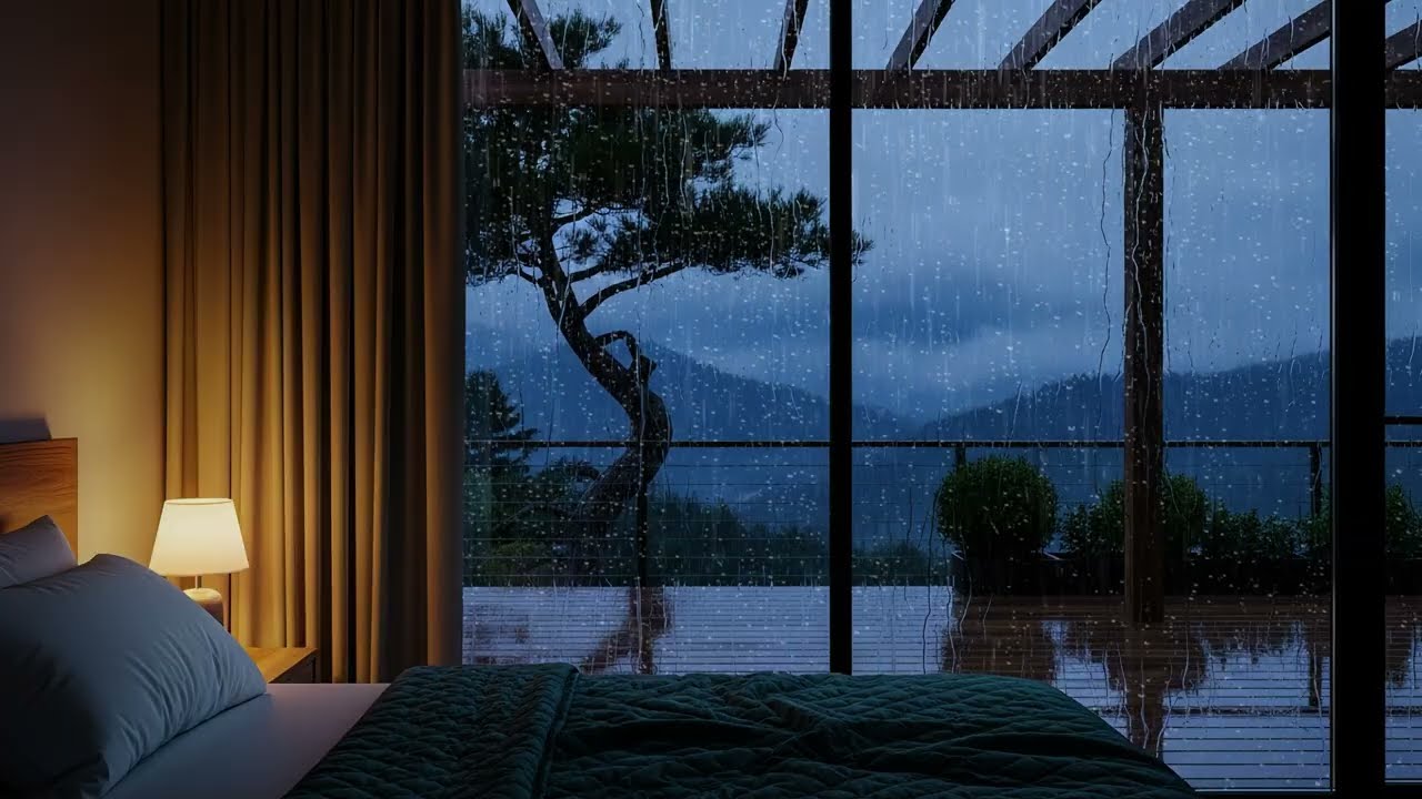 4K - 3 HOURS | A Long Night of Rooftop Rain — Soft, Steady Ambience to Block Noise and Calm the Mind