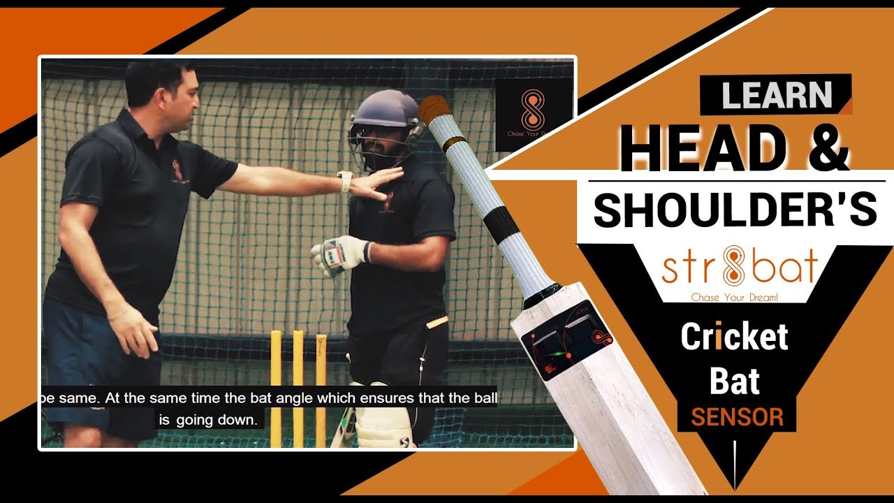 How to use Head and shoulders in Cricket? | Online Cricket Batting Tips (Cricket Bat Sensor str8bat)